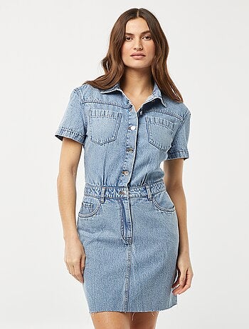 Robe en jean à boutonner