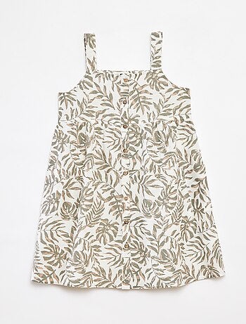 Robe en lin mélangé à ouverture boutonnée