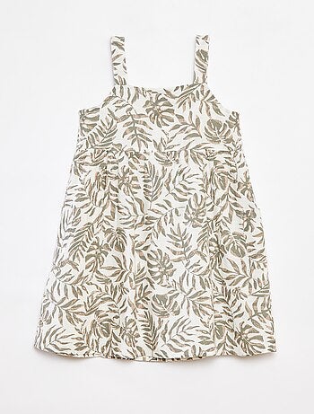 Robe en lin mélangé à ouverture boutonnée