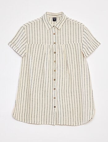 Robe en lin mélangé avec col chemise