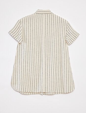 Robe en lin mélangé avec col chemise