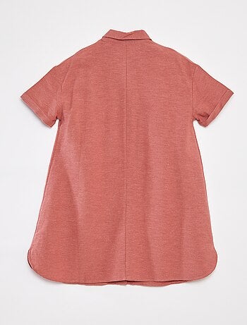 Robe en lin mélangé avec col chemise