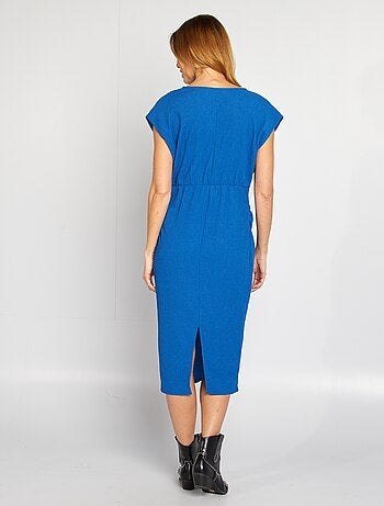 Robe en maille crêpe mi-longue