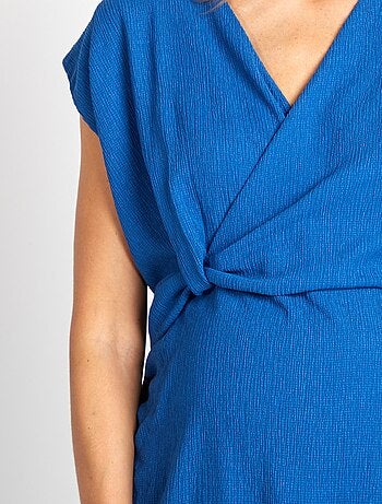 Robe en maille crêpe mi-longue