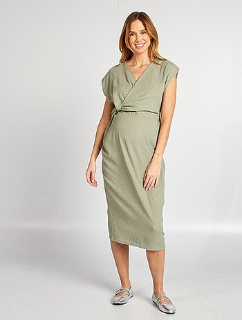 Robe en maille crêpe mi-longue