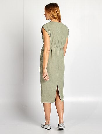 Robe en maille crêpe mi-longue