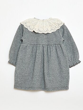 Robe en maille doudou avec col fantaisie