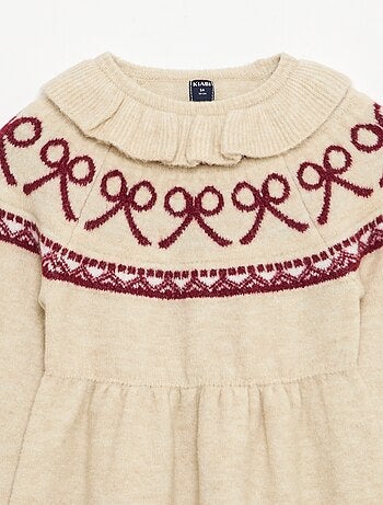 Robe en maille mousseuse 'Noël' avec collerette