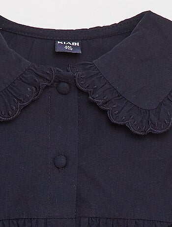 Robe en popeline avec ouverture boutonnée