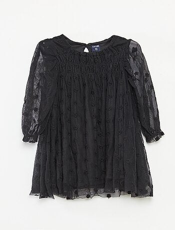 Robe en tulle avec broderies fleurs