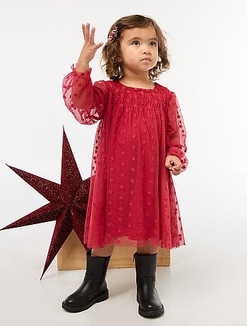 Robe en tulle avec broderies fleurs