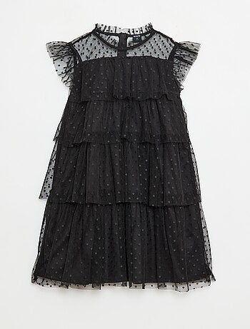 Robe en tulle avec volants et motif à pois 'Halloween'