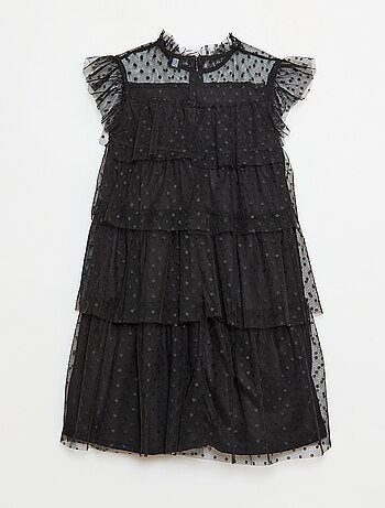 Robe en tulle avec volants et motif à pois 'Halloween'