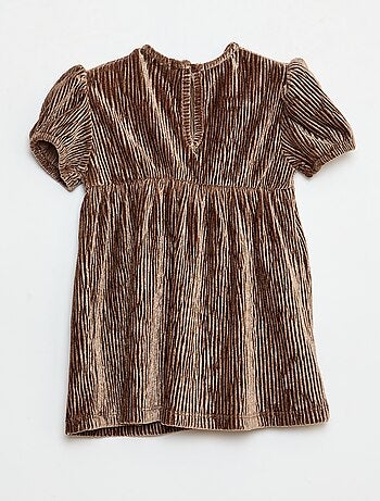 Robe en velours côtelée avec nœud fantaisie