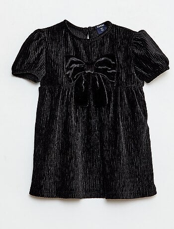 Robe en velours côtelée avec nœud fantaisie