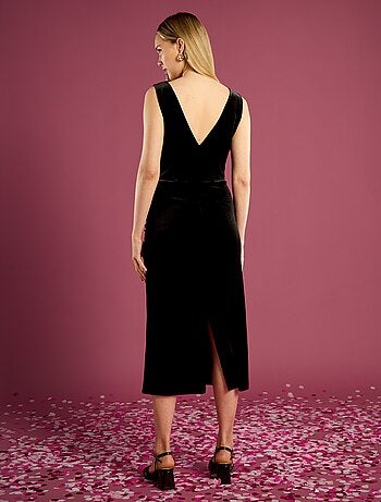 Robe en velours effet drapé