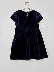 Robe En Velours Pour Bébé 3 Mois - Motif Floral Bleu - Marque BabyLove - Très Bon état