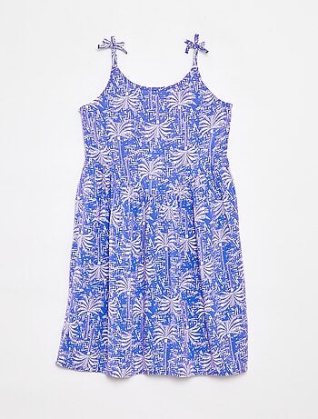 Robe fluide à fines bretelles et motif all over