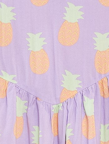 Robe fluide à fines bretelles et motif all over