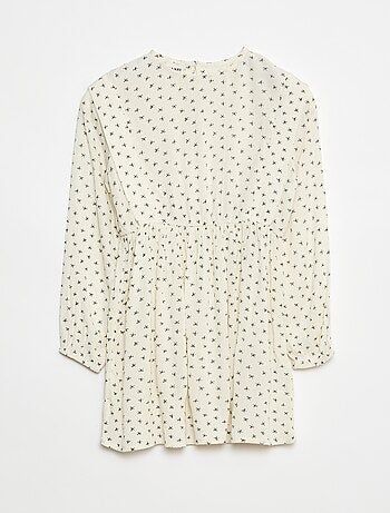 Robe fluide à fleurs en maille crêpe