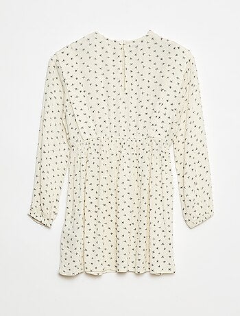 Robe fluide à fleurs en maille crêpe