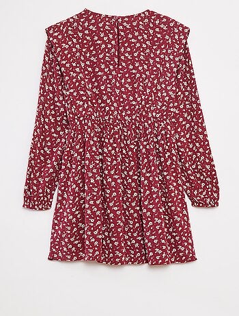 Robe fluide à fleurs en maille crêpe