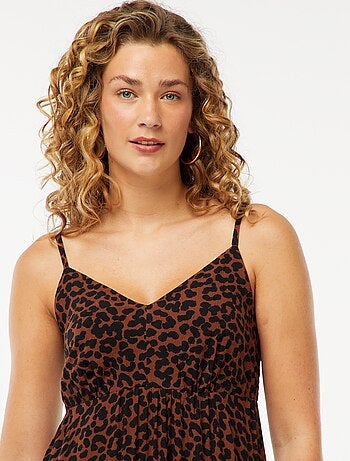 Robe fluide à motif floral avec fines bretelles réglables