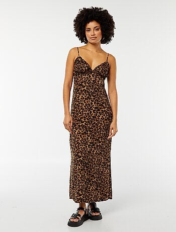 Robe fluide midi avec haut effet nuisette