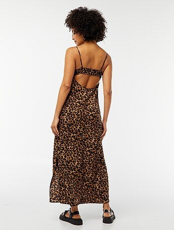 Robe fluide midi avec haut effet nuisette