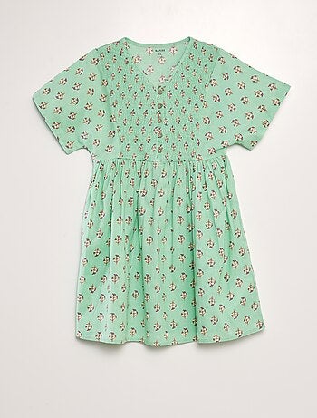 Robe imprimée en coton et lin