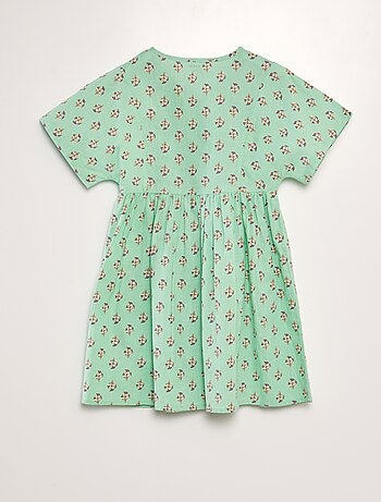 Robe imprimée en coton et lin
