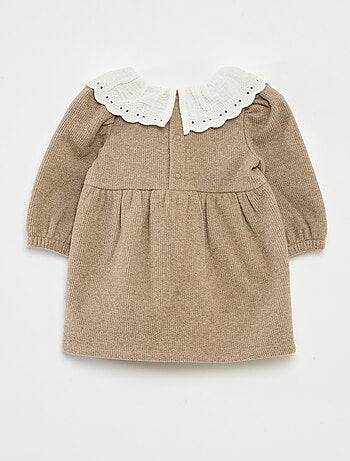 Robe interlock avec grand col gaze de coton