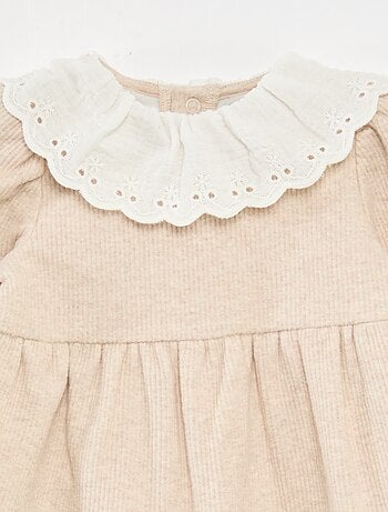 Robe interlock avec grand col gaze de coton