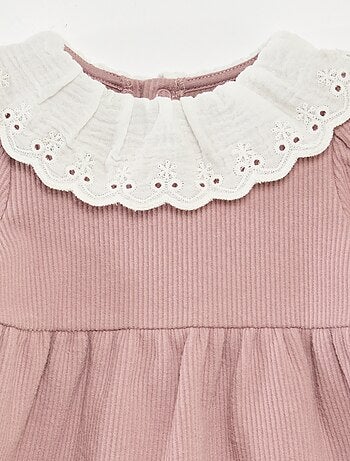 Robe interlock avec grand col gaze de coton