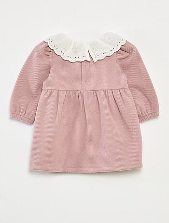 Robe interlock avec grand col gaze de coton