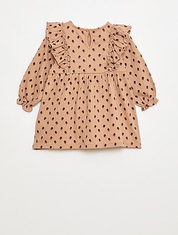 Robe légère à manches longues à motif