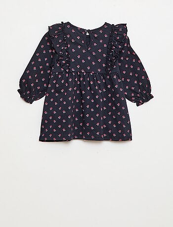 Robe légère à manches longues à motif
