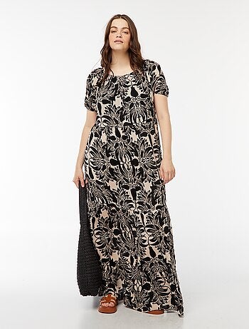 Robe longue à col bardot