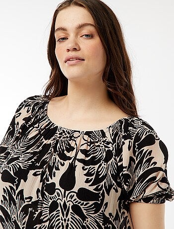 Robe longue à col bardot