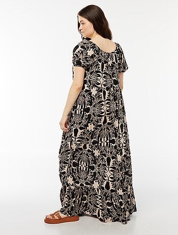 Robe longue à col bardot