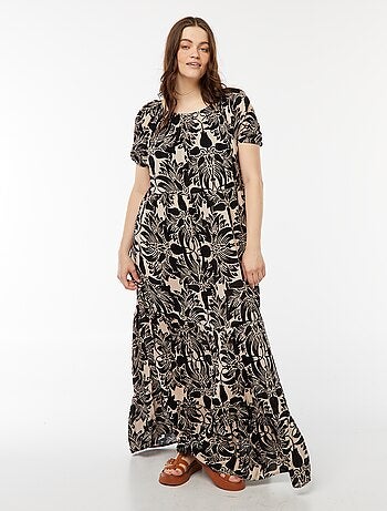 Robe longue à col bardot