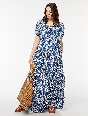 Robe longue à col bardot
