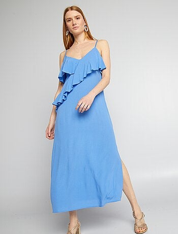 Robe longue à volants