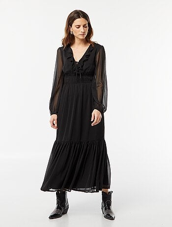 Robe longue à volants