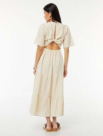 Robe longue base volantée avec dos ouvert