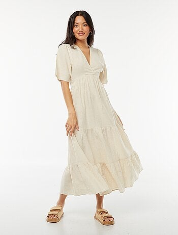 Robe longue base volantée avec dos ouvert