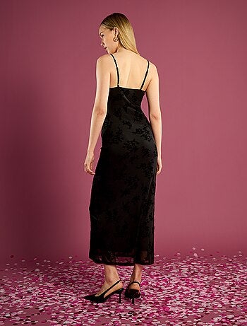 Robe longue dentelle avec motif fleuri