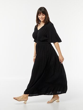 Robe longue en maille crêpe