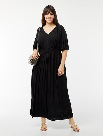 Robe longue en maille crêpe