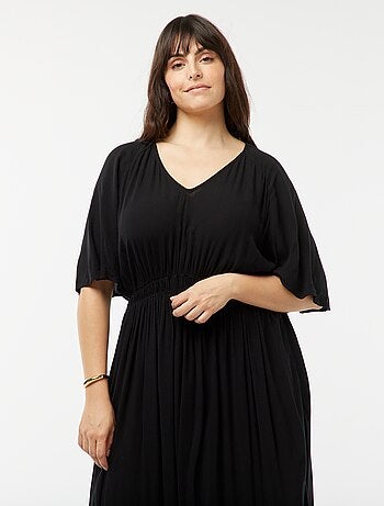 Robe longue en maille crêpe